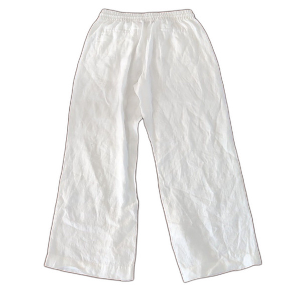 Athleta Retreat Linen High Rise Wide Leg Pant, White, Size M Regular, S/658547 - Picture 6 of 10